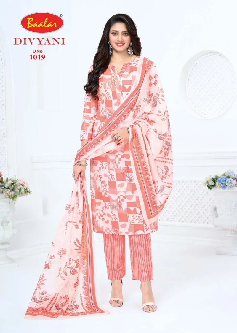 Divyani Vol 1 By Baalar Cotton Printed Fancy Dress Materials 